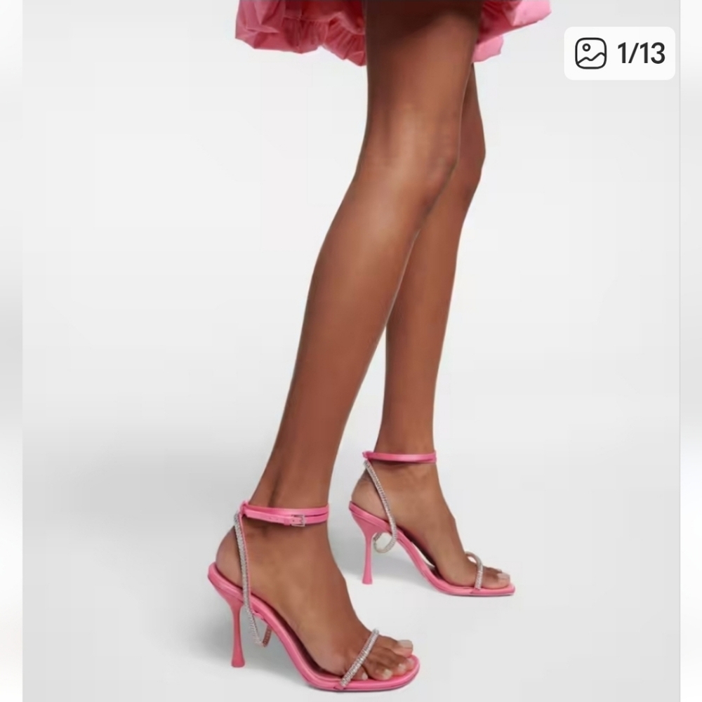 Jonathan Simkhai Luxon Crystal  Pink Strappy‎ Heels